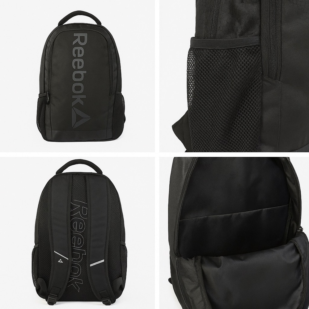 Reebok Black Backpack Sleek Design Durable